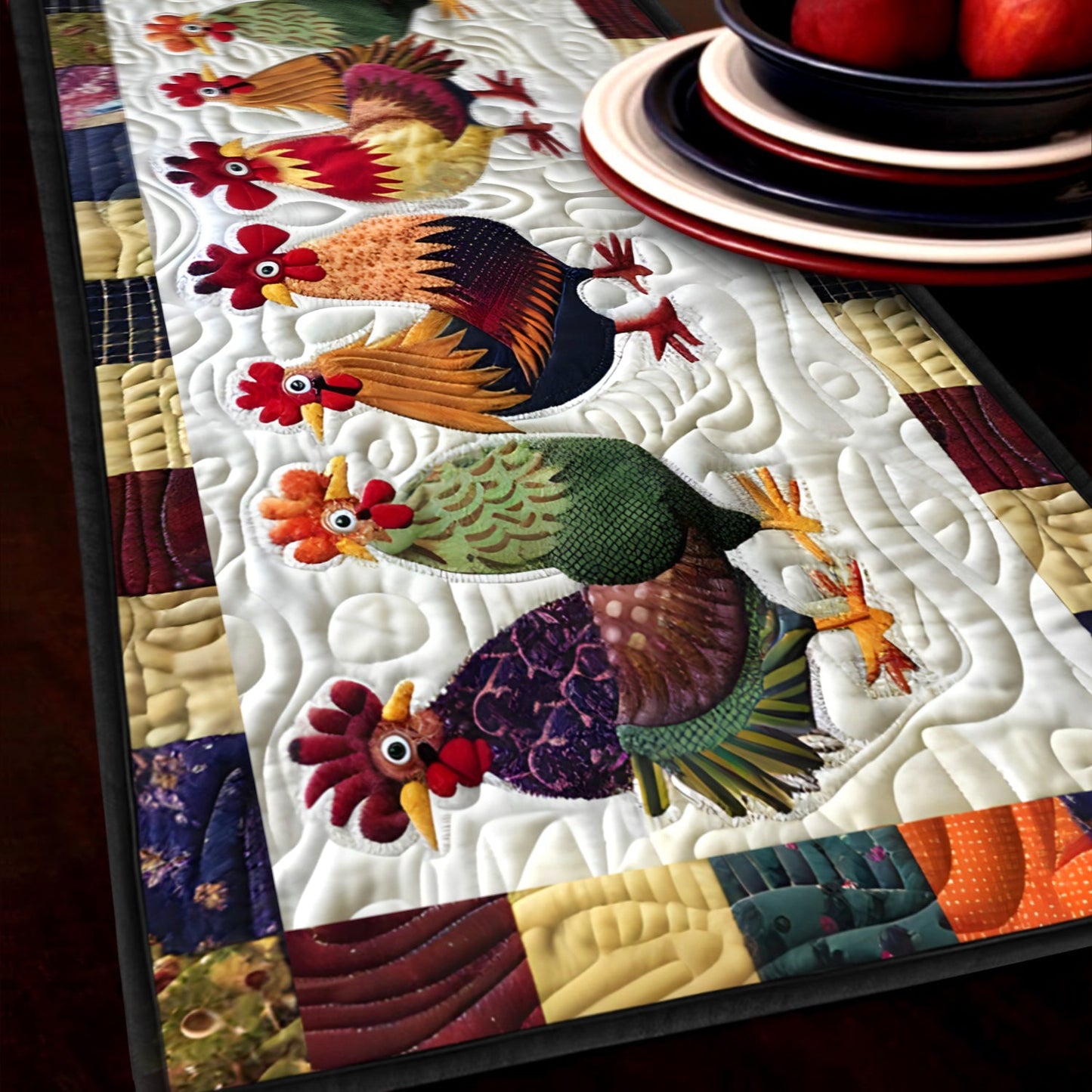 Rooster Rally Quilted Table Runner NCU0TH587