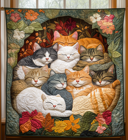 Adorable Sleeping Cats Quilted Blanket NKL042