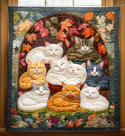 Adorable Sleeping Cats Quilted Blanket NKL043