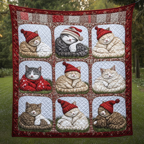 Sleeping Cat Quilted Blanket ACDRSTL26