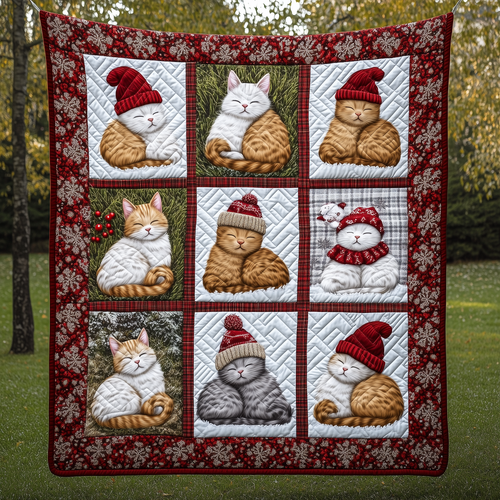 Sleeping Cat Quilted Blanket ACDRSTL27