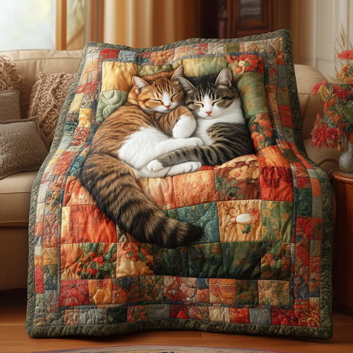 Cuddling Cat Quilted Blanket ACDRSTL28