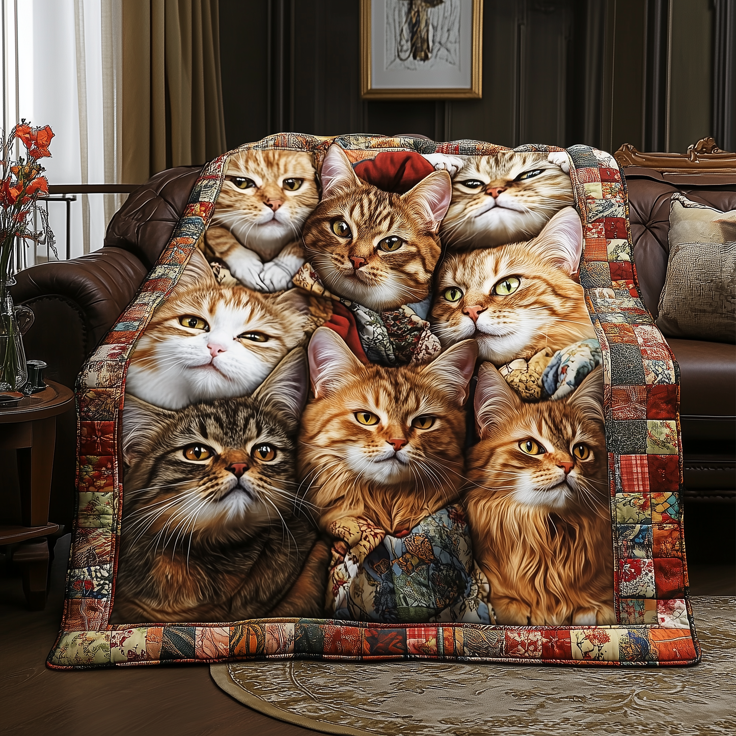 Cute Cat Quilted Blanket ACDRSTL29