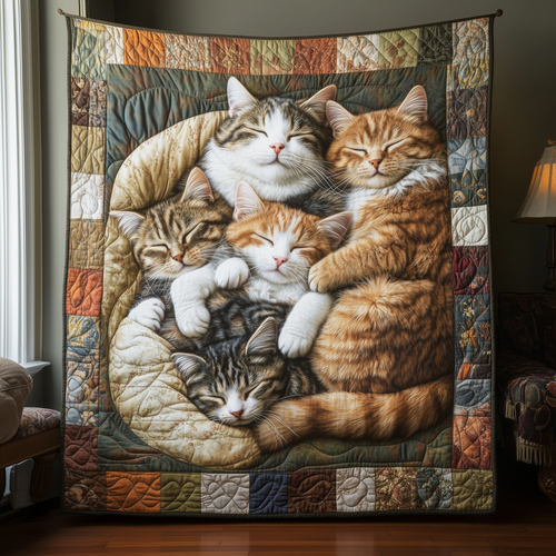 Sleeping Cat Autumn Quilted Blanket ACDRSTL33