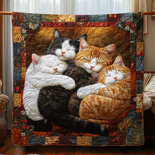 Sleeping Royal Cat Quilted Blanket ACDRSTL35