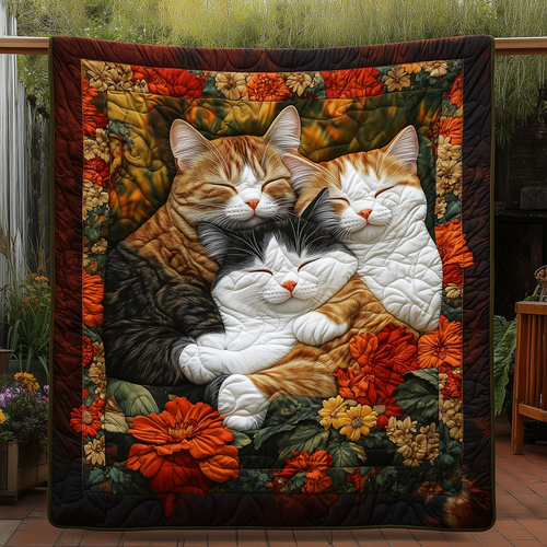 Sleeping Royal Cat Quilted Blanket ACDRSTL39