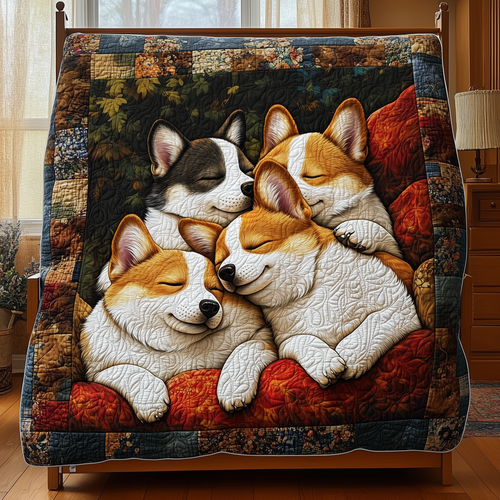 Sleeping Corgi Quilted Blanket ODDRSTL48