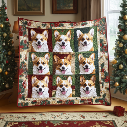 Christmas Corgi Quilted Blanket ODDRSTL54