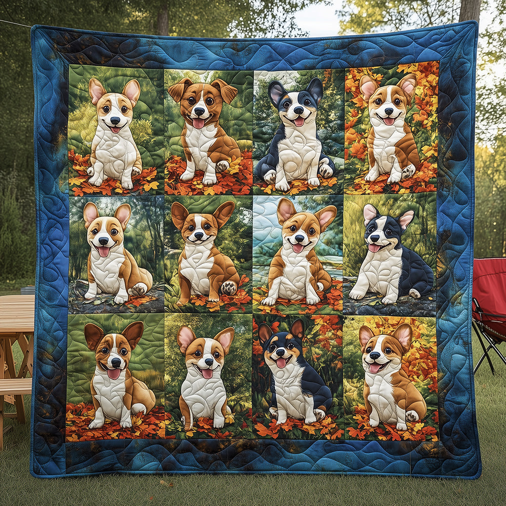 Warm Baby Corgi Quilted Blanket ODDRSTL066