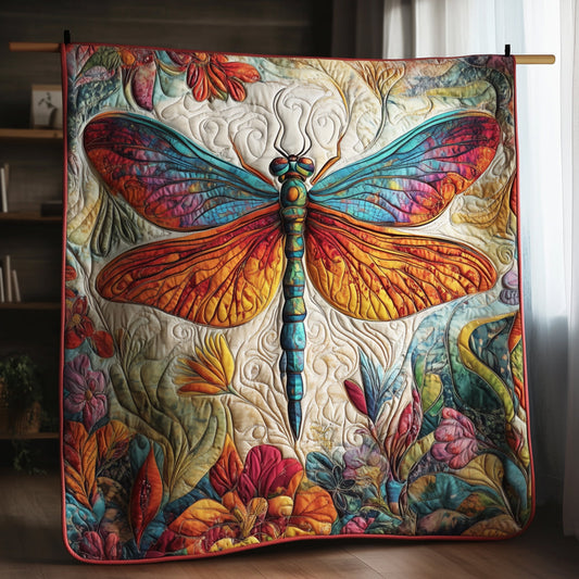 Floral Dragonfly Quilted Blanket ADDRSTL100