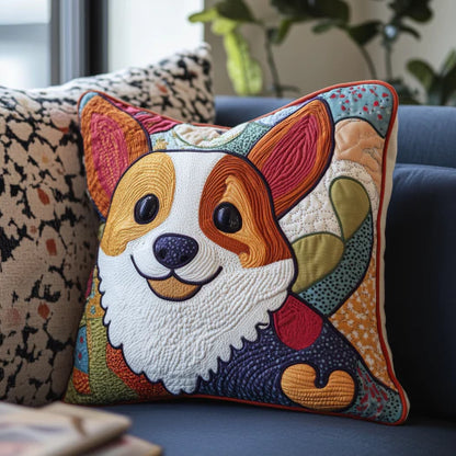 Colorful Corgi Quilted Pillow Case ODDRSTL113