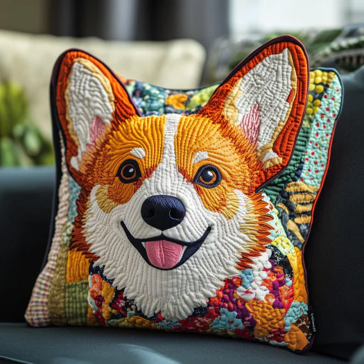 Colorful Corgi Quilted Pillow Case ODDRSTL114