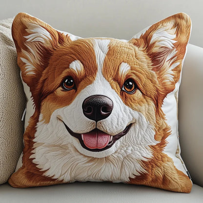 Cute Corgi Face Quilted Pillow Case ODDRSTL120