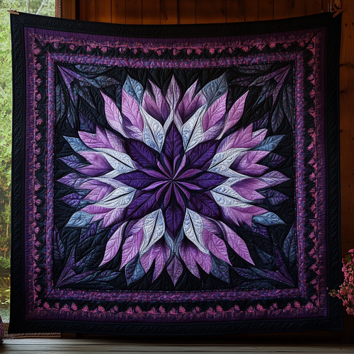 Purple Blooming Mystery Quilted Blanket ANDRSTL138