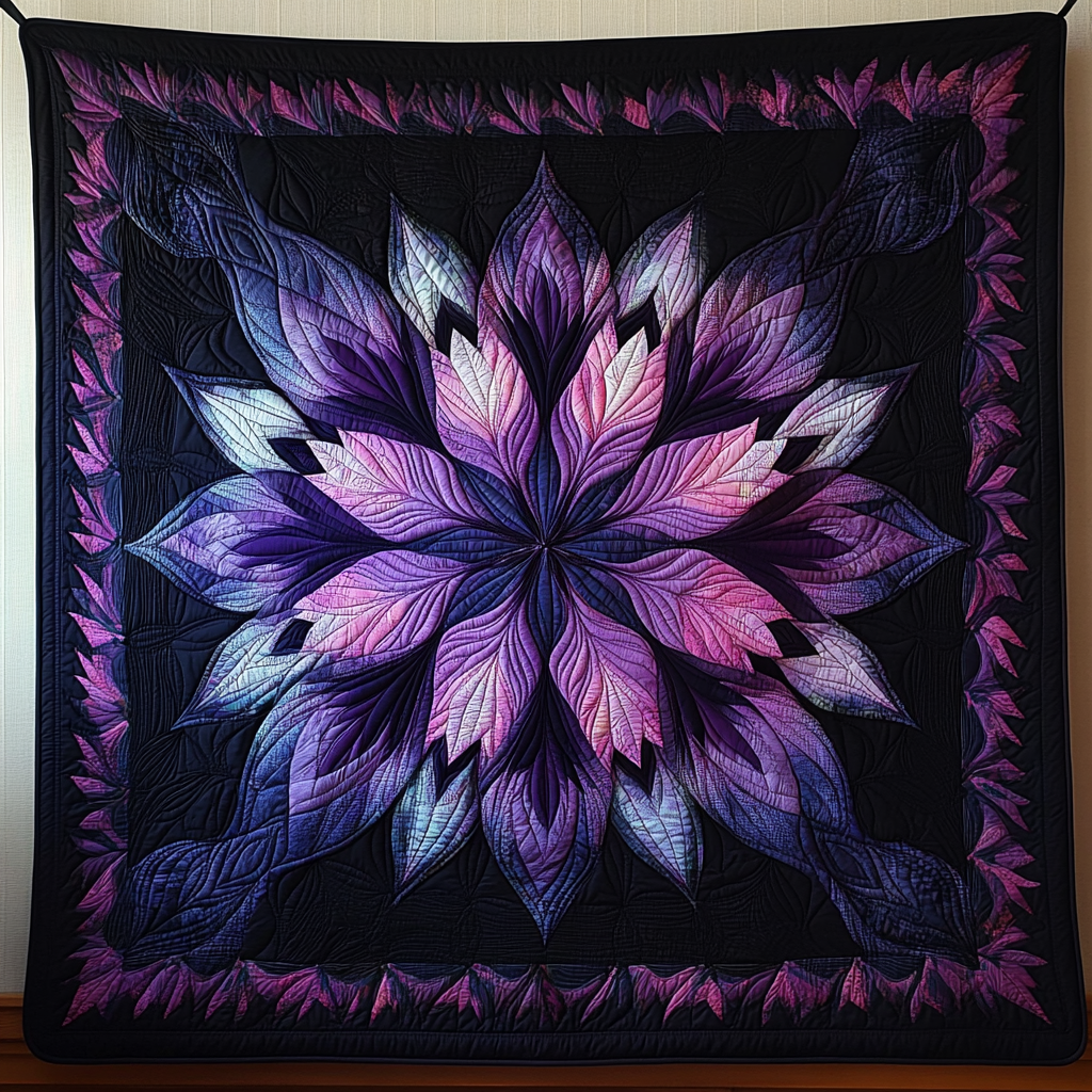 Purple Blooming Mystery Quilted Blanket ANDRSTL139