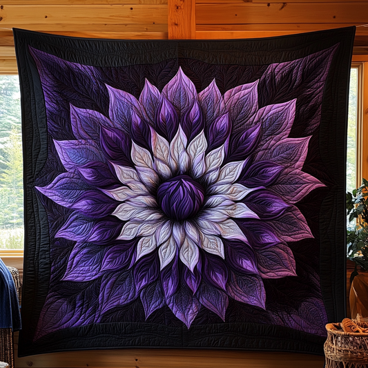 Purple Blooming Mystery Quilted Blanket ANDRSTL142