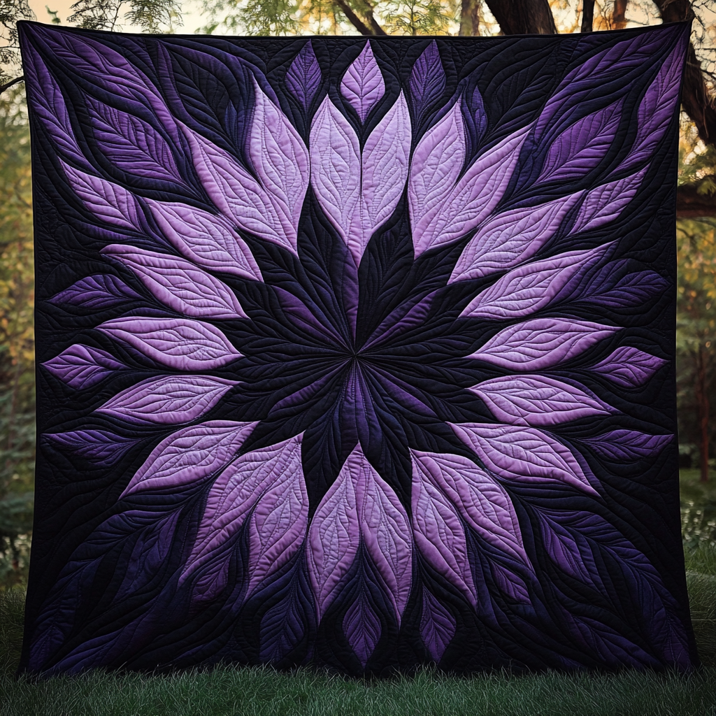 Purple Blooming Mystery Quilted Blanket ANDRSTL145