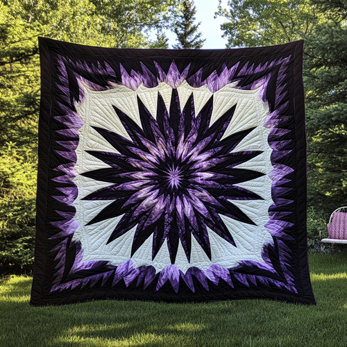 Purple Blooming Mystery Quilted Blanket ANDRSTL146