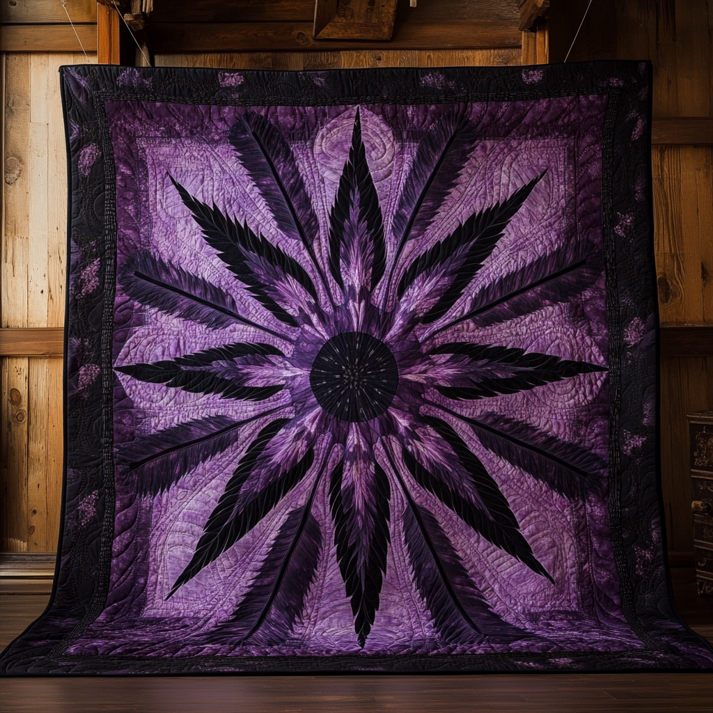 Purple Blooming Mystery Quilted Blanket ANDRSTL148