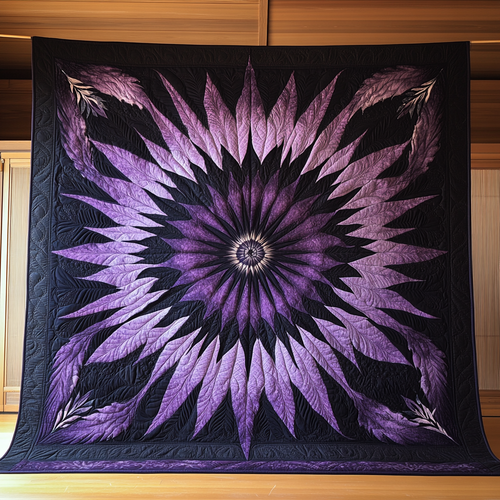 Purple Blooming Mystery Quilted Blanket ANDRSTL150