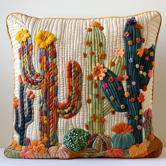 Cactus Art Quilted Pillow Case CCDRSTLUP0011