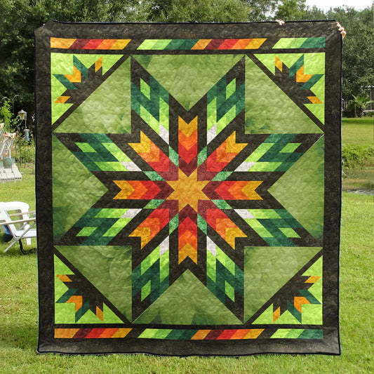 Native Star Art Quilted Blanket ANDRSTLUP001