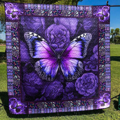 Purple Butterfly Quilted Blanket UBDRSTLUP009