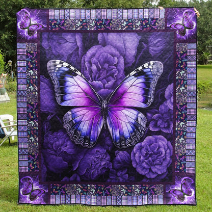 Purple Butterfly Quilted Blanket UBDRSTLUP009