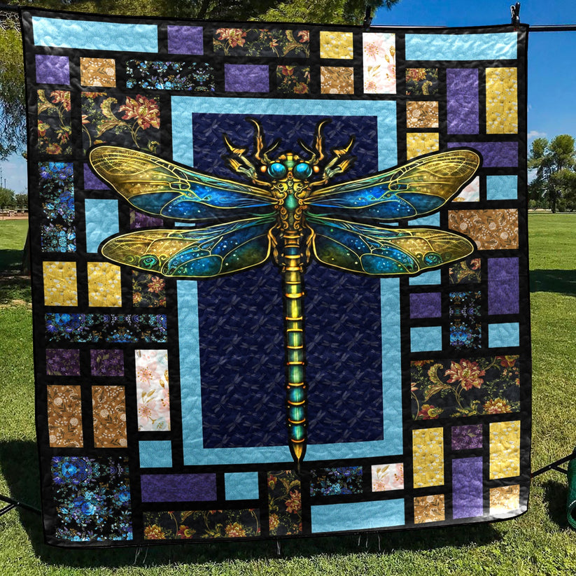 Dragonfly Royal Quilted Blanket ADDRSTLUP010