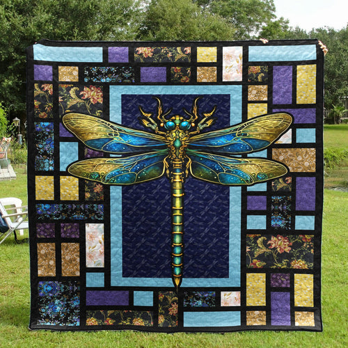 Dragonfly Royal Quilted Blanket ADDRSTLUP010