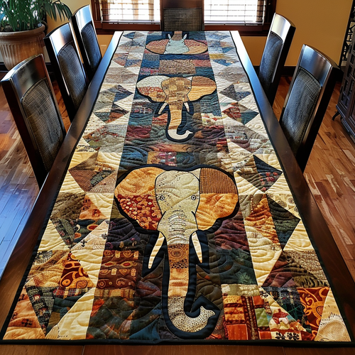 Elephant Reverie Quilted Table Runner NCU0TH830