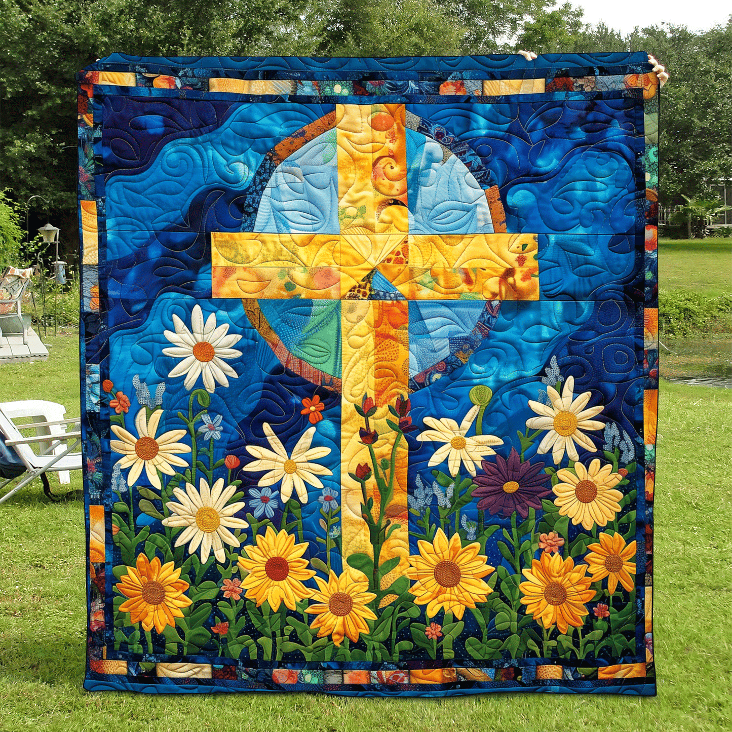 Floral Faith Quilted Blanket NCU0TH994