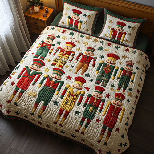 Christmas Nutcracker 3-Piece Quilted Bedding Set GFTOAB036