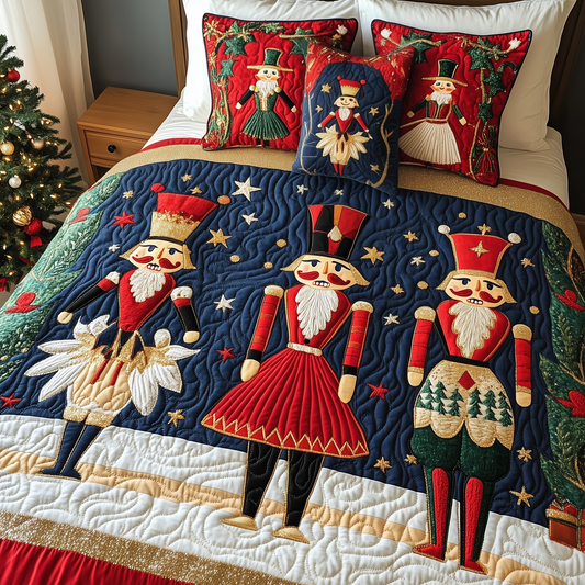 Christmas Nutcracker 3-Piece Quilted Bedding Set GFTOAB038