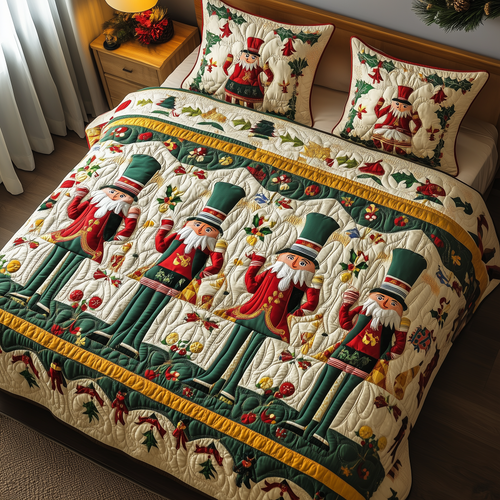 Christmas Nutcracker 3-Piece Quilted Bedding Set GFTOAB040