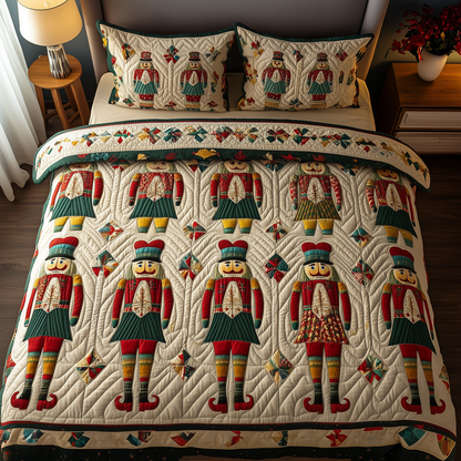 Christmas Nutcracker 3-Piece Quilted Bedding Set GFTOAB041