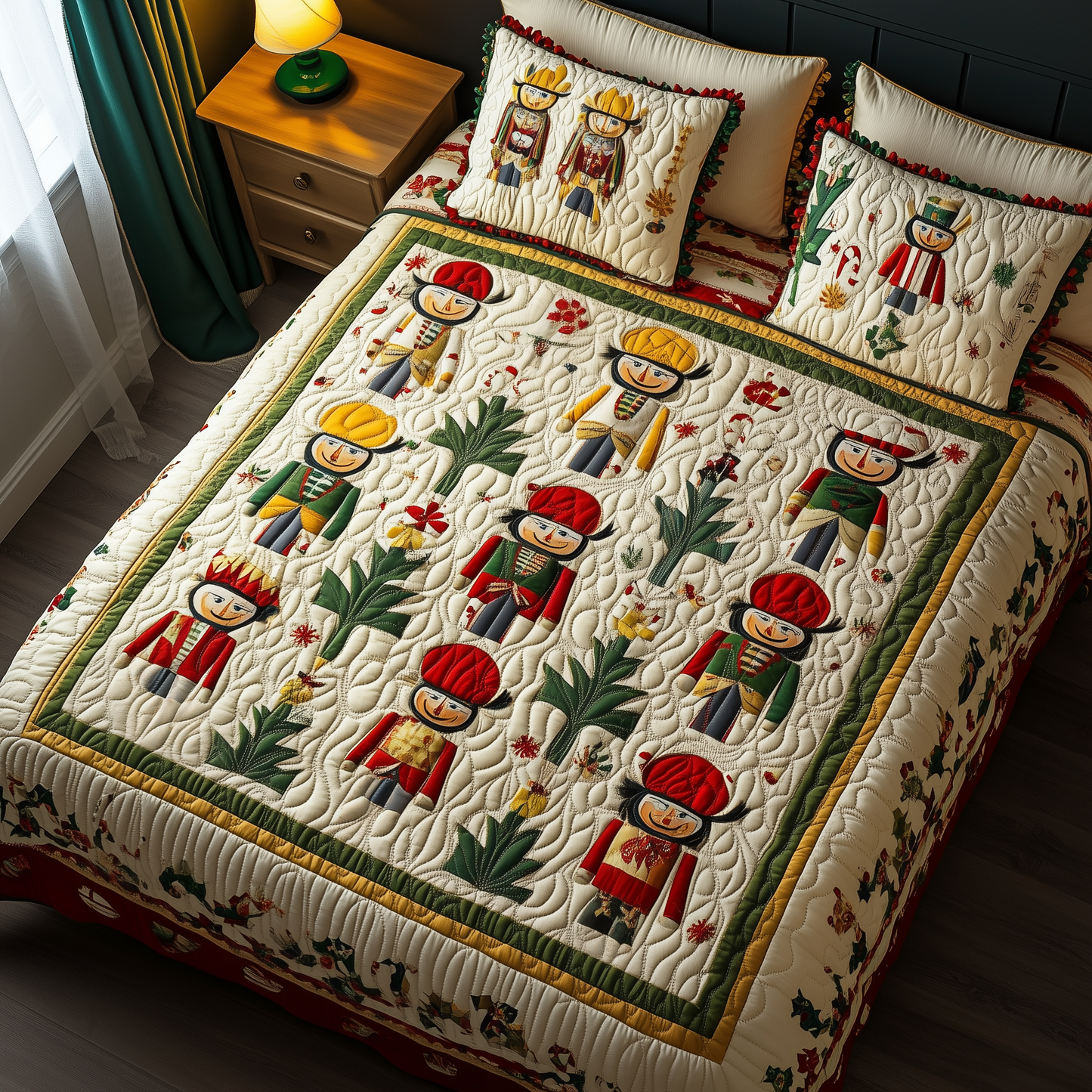 Christmas Nutcracker 3-Piece Quilted Bedding Set GFTOAB045