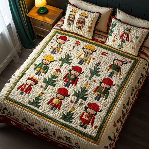 Christmas Nutcracker 3-Piece Quilted Bedding Set GFTOAB045