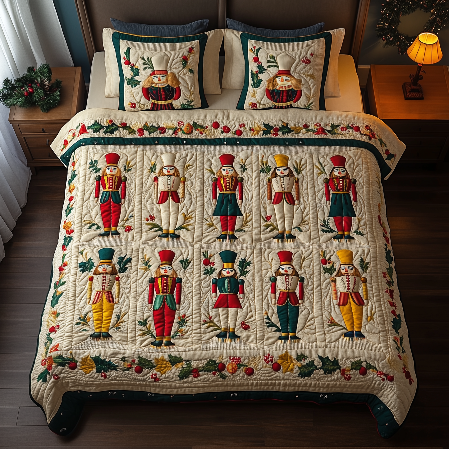 Christmas Nutcracker 3-Piece Quilted Bedding Set GFTOAB047