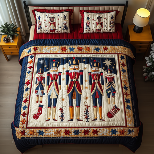 Christmas Nutcracker 3-Piece Quilted Bedding Set GFTOAB048