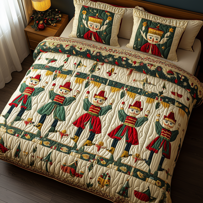 Christmas Nutcracker 3-Piece Quilted Bedding Set GFTOAB049