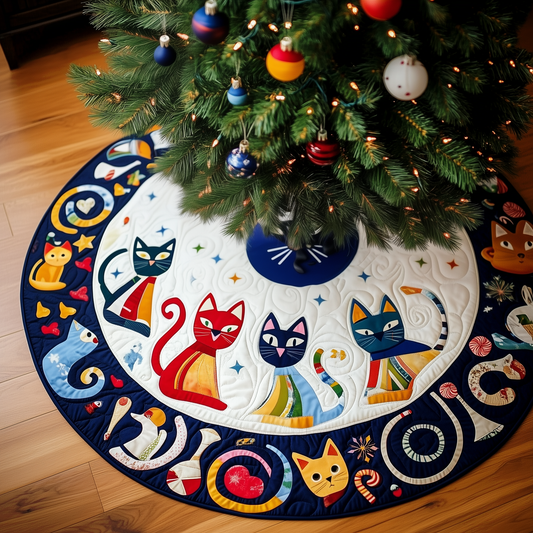 Christmas Cat Quilted Tree Skirt GFTOAB054