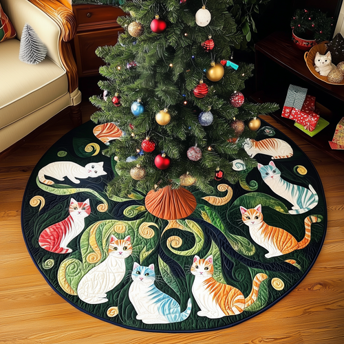 Christmas Cat Quilted Tree Skirt GFTOAB058