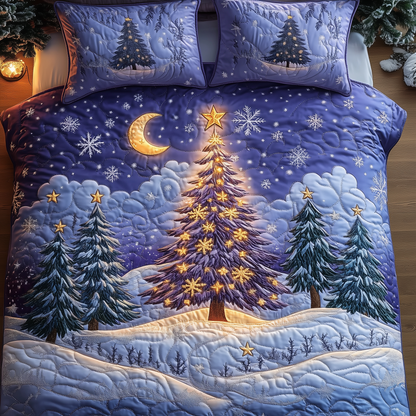 Christmas Tree 3-Piece Quilted Bedding Set GFTOAB1003