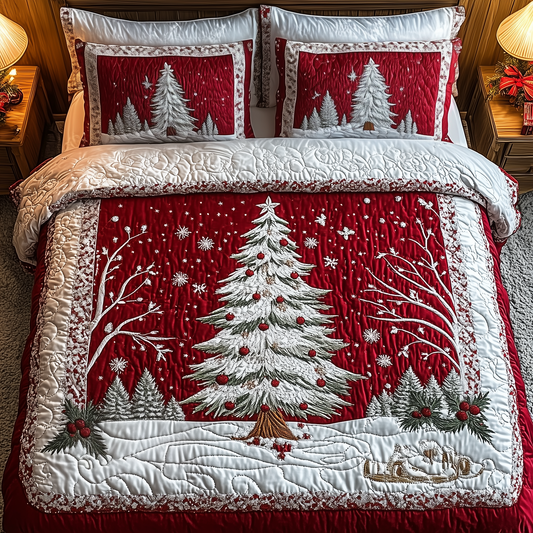 Christmas Tree 3-Piece Quilted Bedding Set GFTOAB1005