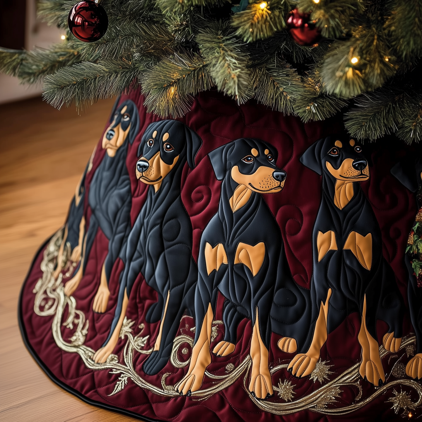 Christmas Doberman Quilted Tree Skirt GFTOAB1010