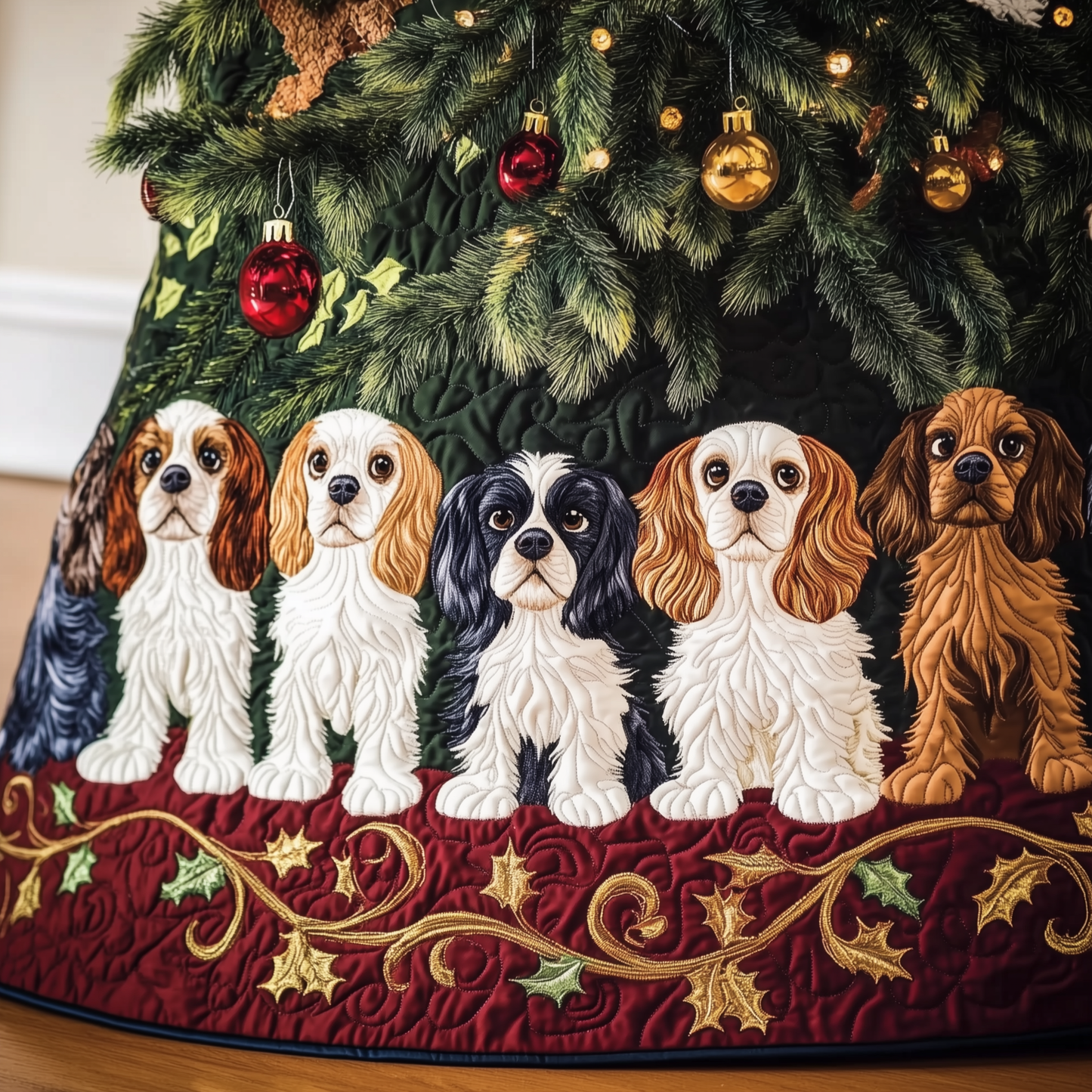 Cavalier King Charles Spaniel Quilted Tree Skirt GFTOAB1016