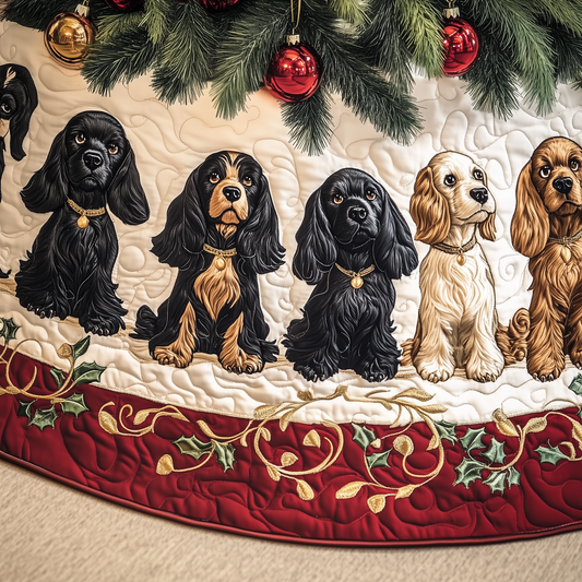 Christmas Cocker Spaniel Quilted Tree Skirt GFTOAB1025