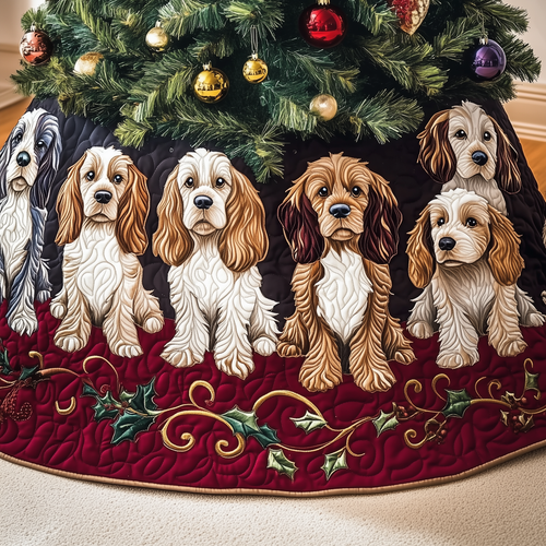 Christmas Cocker Spaniel Quilted Tree Skirt GFTOAB1027