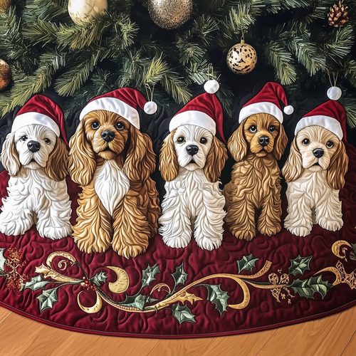 Christmas Cocker Spaniel Quilted Tree Skirt GFTOAB1029